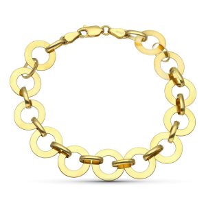 18K PULSERA ORO AMARILLO CIRCULOS. 20CM