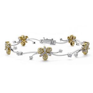 18K PULSERA ORO BICOLOR CIRCONITA LONGITUD 20CM ANCHO 10 MM