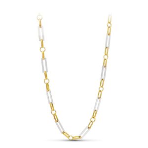 18K GARGANTILLA ORO BICOLOR ESLABONES RECTANGULARES 50CM