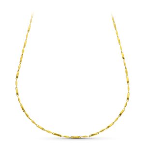 18K CADENA ORO AMARILLO TRAMOS HUECA 60CM 2.5 MM