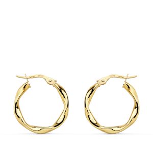 18K AROS ORO AMARILLO RELIADOS LISOS 20X2.5 MM