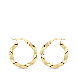 18K AROS ORO AMARILLO RELIADOS HILO 21X3 MM