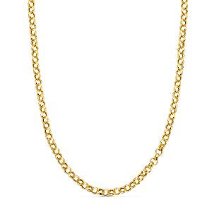 18K CADENA ORO AMARILLO ROLO HUECO ANCHO: 4 MM. LARGO: 45CM CIERRE REASA