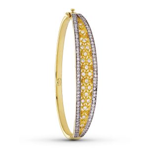 18k PULSERA RIGIDA ORO BICOLOR CIRCONITA