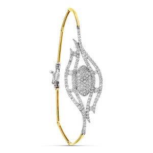 18K PULSERA ORO BICOLOR CON CIRCONITA 19.5 CM