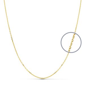 18K CADENA ORO AMARILLO MACIZA FORZADA 45CM 1 MM