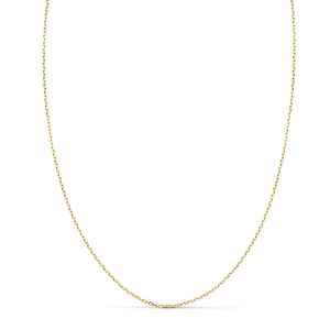 18K CADENA ORO AMARILLO MACIZA FORZADA LARGO 40CM ANCHO 1 MM