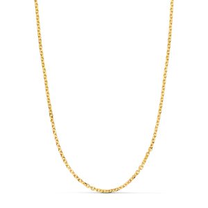 18K CADENA ORO AMARILLO MACIZA FORZADA ESLABON TALLADO. ANCHO: 2,3 MM LARGO: 60CM