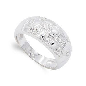 18K SORTIJA ORO BLANCO CON CIRCONITA. ANCHO: 9,5 MM