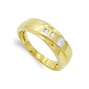 18K SORTIJA ORO AMARILLO MACIZO CON CIRCONITAS. ANCHO: 6 MM