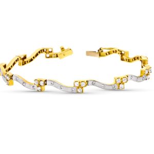 18K PULSERA ORO BICOLOR CON CIRCONITAS