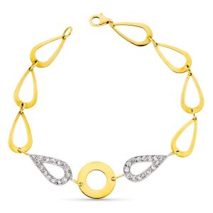 18K PULSERA ORO BICOLOR CON CIRCONITAS