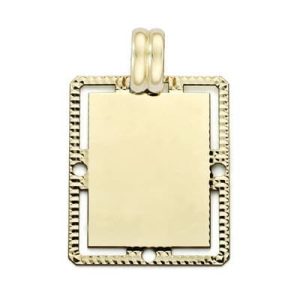 18K PLACA CHAPA ORO AMARILLO FILO TALLADO 26X20 MM