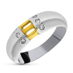 18K SORTIJA ORO BICOLOR DIAMANTE 0.15 QTS.