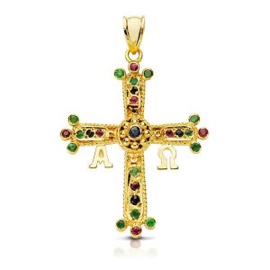18K CRUZ DE COVADONGA AMARILLO MEDIANA 33X27 MM