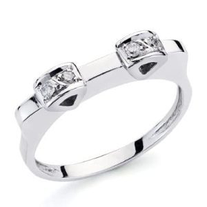18K SORTIJA ORO BLANCO DIAMANTES TALLA BRILLANTE 0.10 QTS.