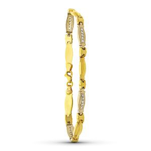 18K PULSERA ORO BICOLOR ESTAMPADA