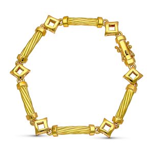 18K PULSERA ORO AMARILLO MATE Y BRILLO
