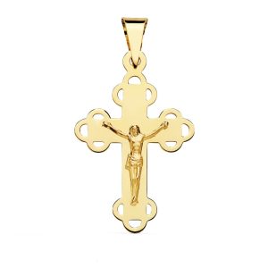 18K CRUZ ORO AMARILLO CON CRISTO 34X22 MM