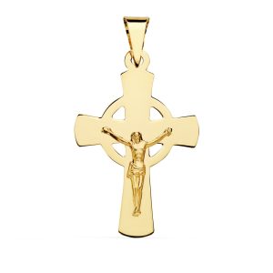 18K CRUZ ORO AMARILLO CON CRISTO 34X22 MM