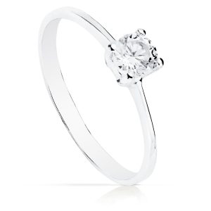 18K SOLITARIO ORO BLANCO CIRCONITA 4.5 MM