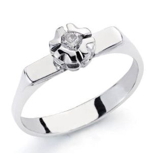 18K SOLITARIO ORO BLANCO DIAMANTE 0.10 QTS.