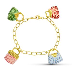 18K PULSERA ORO AMARILLO FETICHES ESMALTE