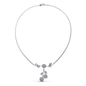 18K GARGANTILLA ORO BLANCO HILO CIRCONITAS