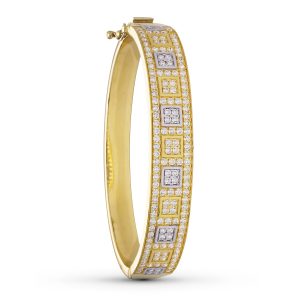 18K PULSERA RIGIDA ORO BICOLOR CIRCONITAS