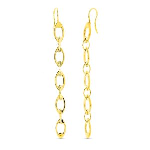 18K PENDIENTES ORO CADENITAS ORO AMARILLO CIERRE GANCHO