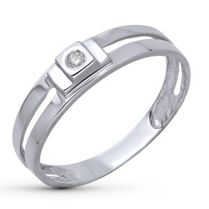 18K SOLITARIO ORO BLANCO DIAMANTE TALLA BRILLANTE 0.040 QTS. ANCHO: 4,5MM