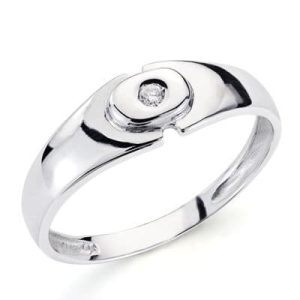 18K SOLITARIO ORO BLANCO DIAMANTE TALLA BRILLANTE. 0.040 QTS. ANCHO: 6MM