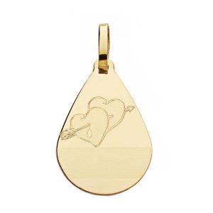 18K COLGANTE ORO AMARILLO GOTA CORAZONES 21X14 MM