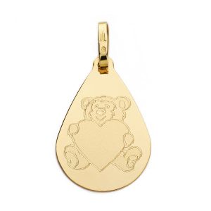 18K COLGANTEORO AMARILLO GOTA OSO CORAZON 21X14 MM