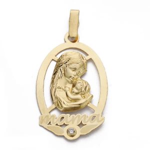 18K COLGANTE ORO AMARILLO MADRE LASER. 25X16 MM