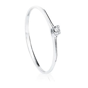 18K SOLITARIO ORO BLANCO DIAMANTE 0,055 QTS. SI-H ANCHO: 3MM