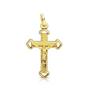 18K CRUZ ORO AMARILLO CON CRISTO. 23X14 MM
