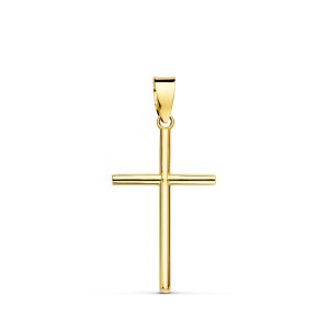 18K CRUZ ORO AMARILLO LISA TUBO 1.5 MM 21X13MM