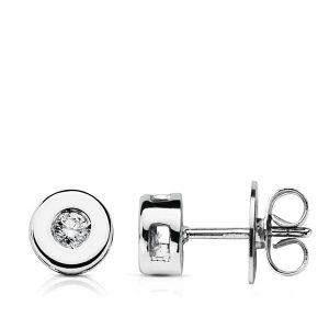 18K PENDIENTES ORO BLANCO DIAMANTES LABORATORIO TALLA BRILLANTE 0,130 QTS. VS2-G. MEDIDA: 6 MM. CIERRE PRESION