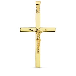 18K CRUZ ORO AMARILLO CON CRISTO 35X22X3 MM