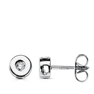 18K PENDIENTES ORO BLANCO DIAMANTES LABORATORIO TALLA BRILLANTE 0,07 QTS. VS2-G. MEDIDA: 5,5 MM. CIERRE PRESION