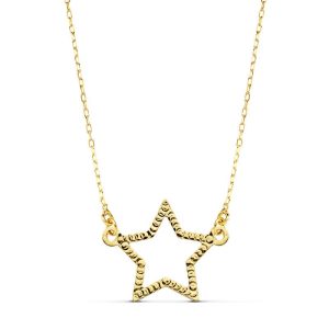 18K COLLAR ORO AMARILLO ESTRELLA 14X11 MM 45CM