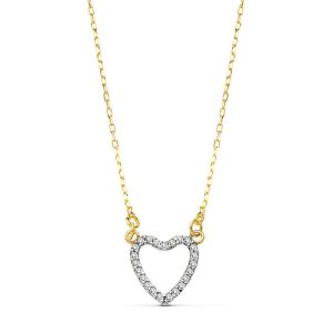 18K GARGANTILLA ORO AMARILLO CORAZON 10X10 MM 42CM