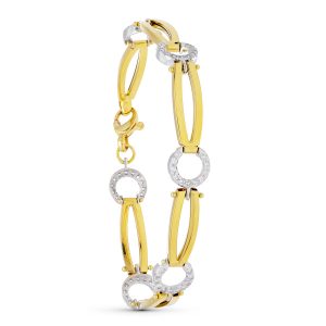 18K PULSERA ORO BICOLOR CIRCONITA