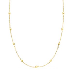 18K CADENA ORO AMARILLO MACIZA CON BOLAS LISAS 3MM 50CM