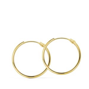 18K AROS ORO AMARILLO MEDIA CAÑA LISOS LIGEROS 20X2 MM