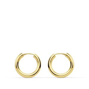 18K AROS ORO AMARILLO REDONDOS LISOS LIGEROS 16X2.5 MM