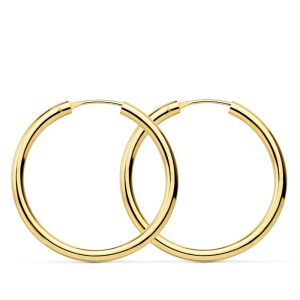 18K AROS ORO AMARILLO REDONDOS LISOS LIGEROS 30X2.5 MM