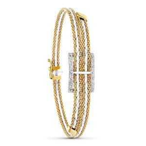 18K PULSERA ORO BICOLOR RECTANGULO.