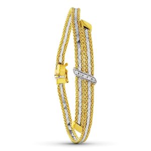 18K PULSERA ORO BICOLOR CIRCONITAS